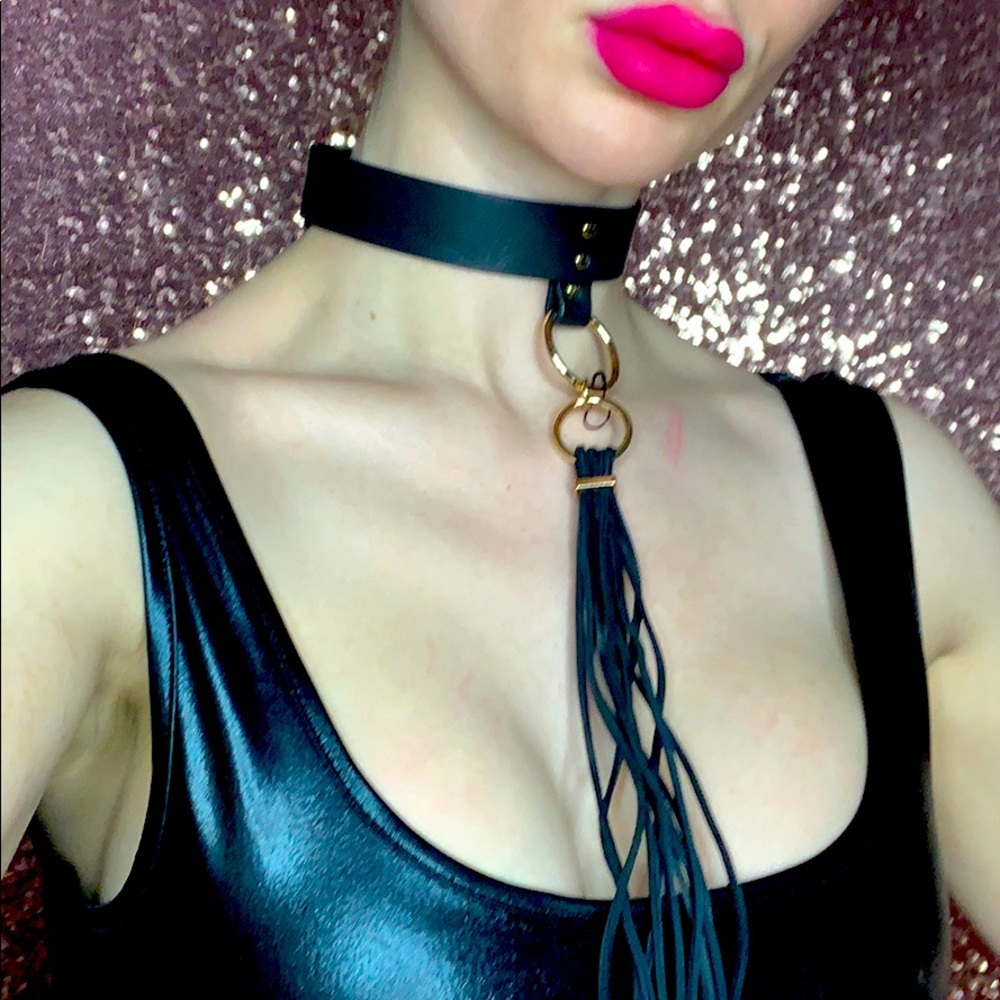 Dollskill Vegan leather choker bondage